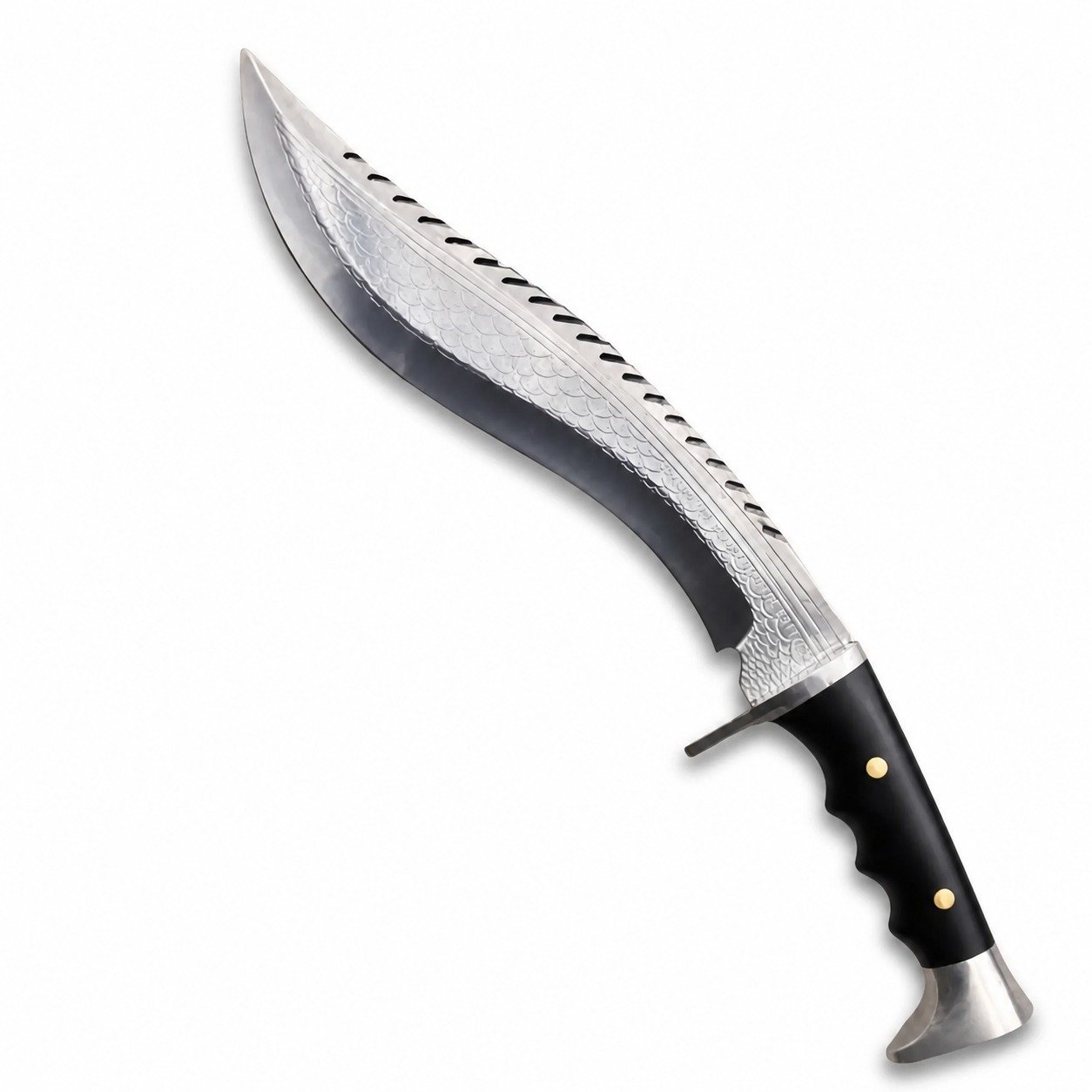 24335-main-white-clean Drachenschuppen-Kukri-Messer, einteiliges Kukri-Messer aus A8-legiertem Stahl