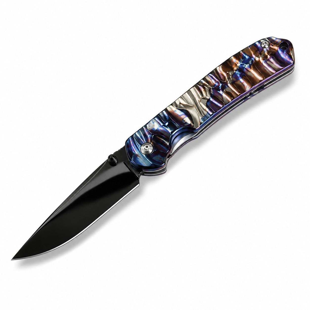 48290-main-white-clean Crispy Sands Damascus Mirror DLC Titanium Shank SF Klappmesser