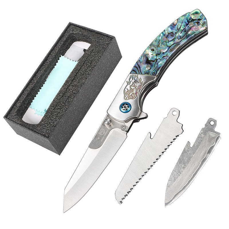 O1CN01nxIyHC1bbiufQg3B6_2213134313484-0-cib.jpg Wildnis-Survival-Klappmesser, multifunktionales, abnehmbares Damaskus-Klappmesser